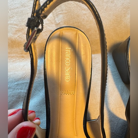 Franco Sarto Racer Black Slingback Heels - Size 10 - Picture 3 of 7